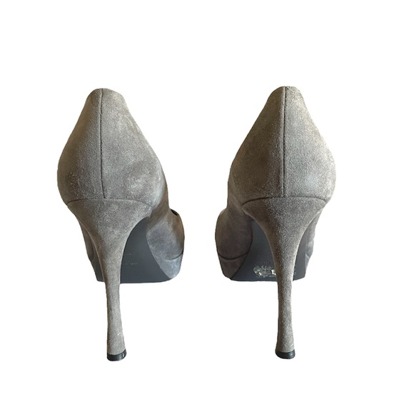 Saint Laurent Grey Suede Gisele Platform Heels size 39 - Picture 4 of 7